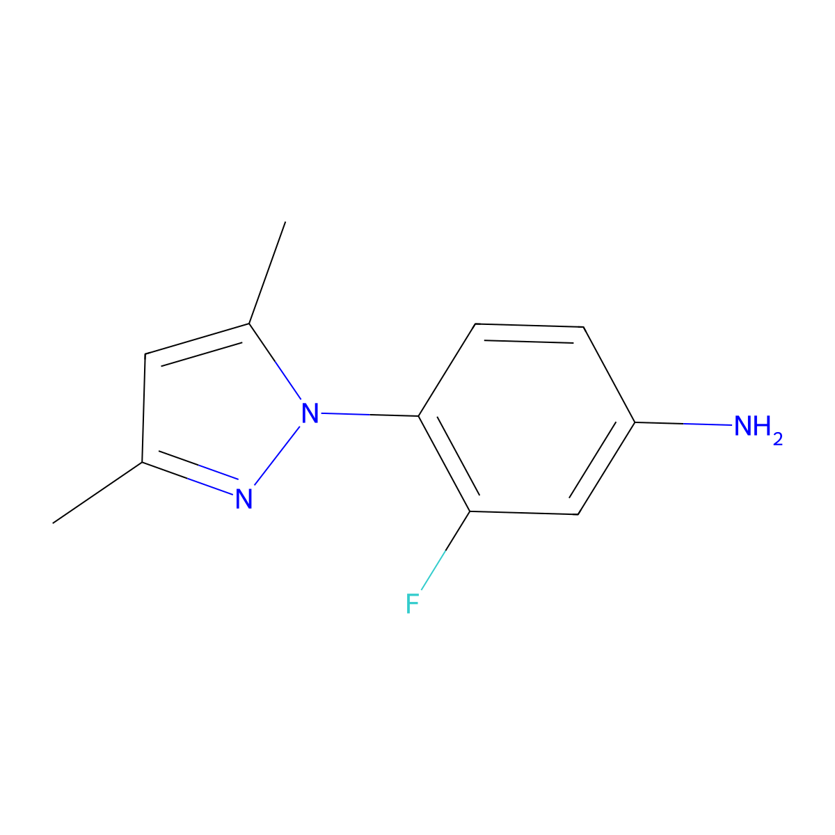 4-(3,5-dimethyl-1H-pyrazol-1-yl)-3-fluoroaniline molecular structure, CAS 1006468-57-0