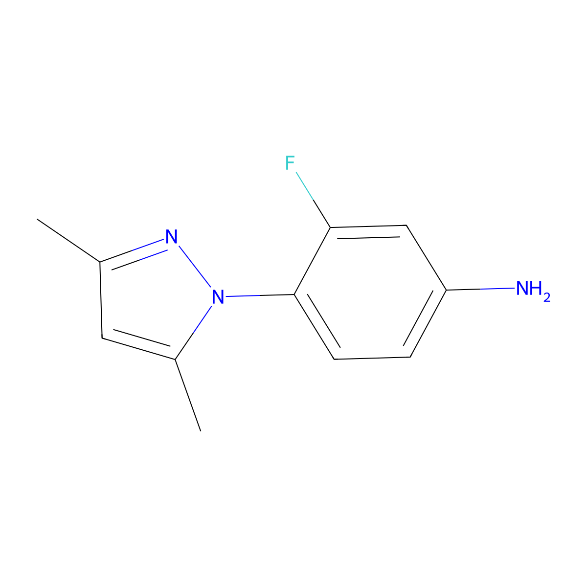 4-(3,5-dimethyl-1H-pyrazol-1-yl)-3-fluoroaniline molecular structure, CAS 1006468-57-0