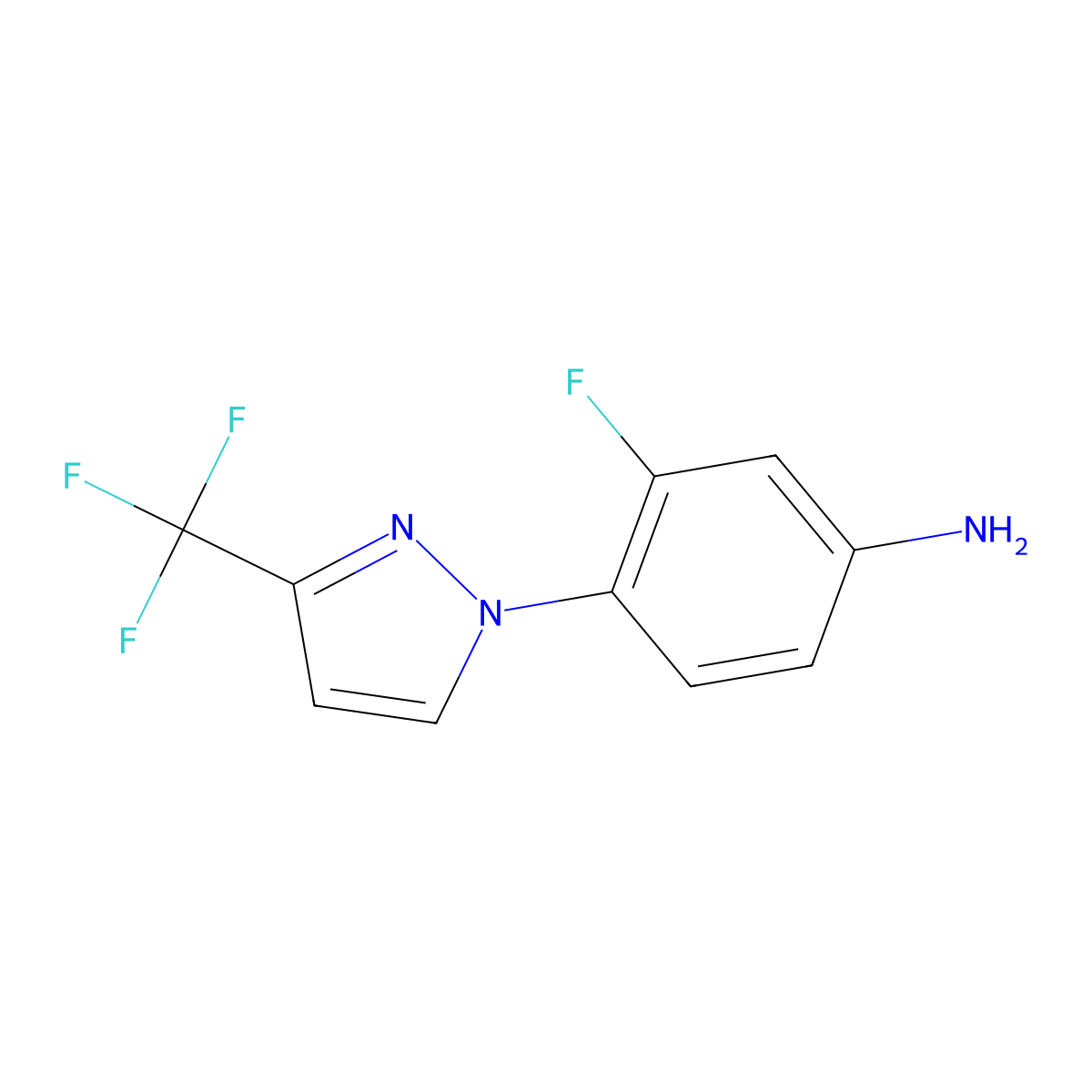 3-Fluoro-4-(3-(trifluoromethyl)-1H-pyrazol-1-yl)aniline molecular structure, CAS 1006468-65-0