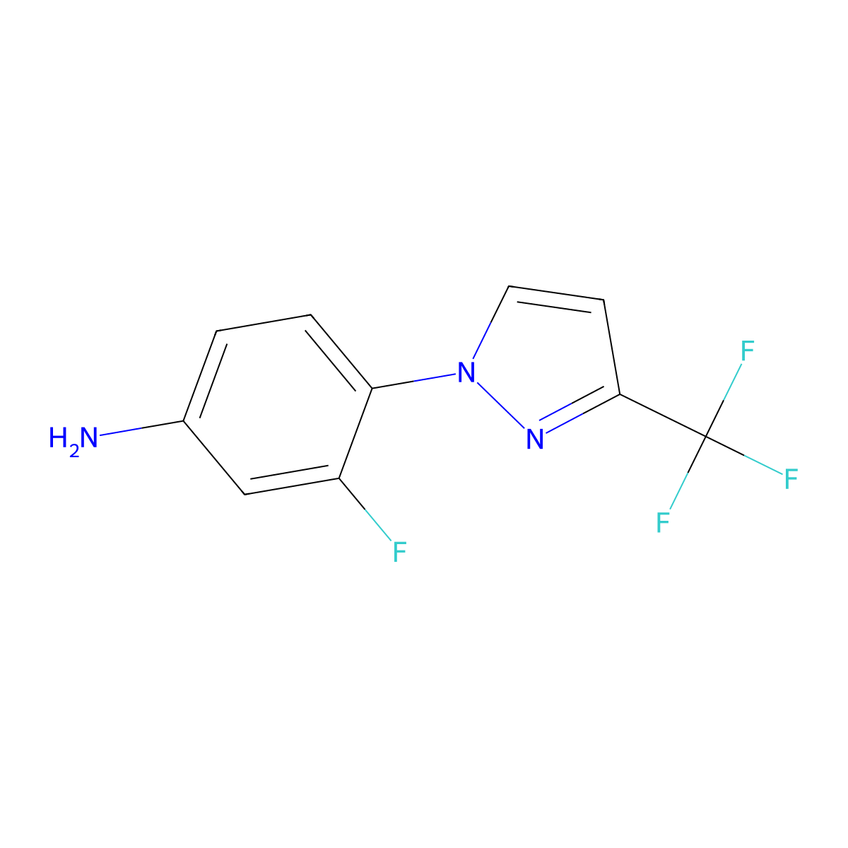 3-Fluoro-4-(3-(trifluoromethyl)-1H-pyrazol-1-yl)aniline molecular structure, CAS 1006468-65-0