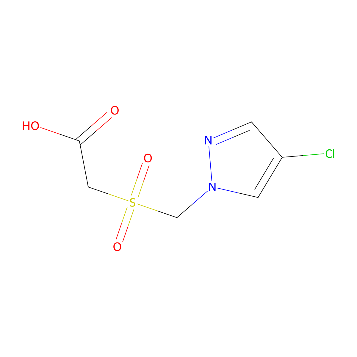 {[(4-Chloro-1H-pyrazol-1-YL)methyl]sulfonyl}acetic acid molecular structure, CAS 1006468-71-8