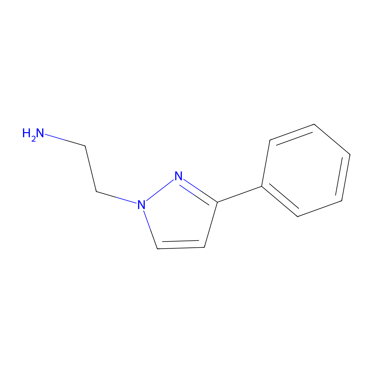 2-(3-Phenyl-pyrazol-1-yl)-ethylamine molecular structure, CAS 1006468-98-9