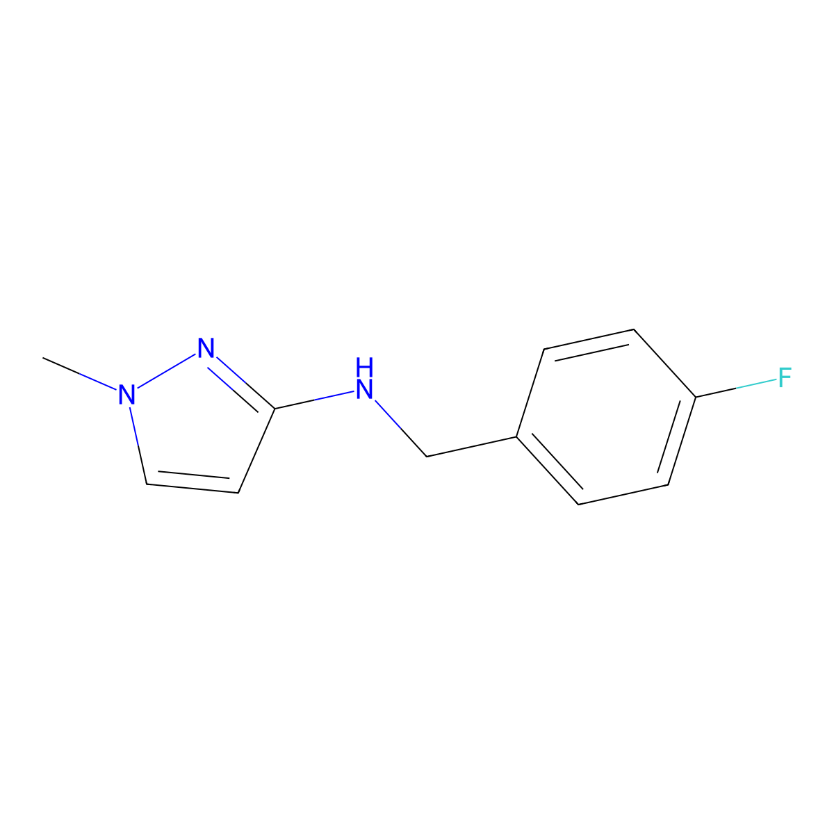 N-(4-Fluorobenzyl)-1-methyl-1H-pyrazol-3-amine molecular structure, CAS 1006469-13-1