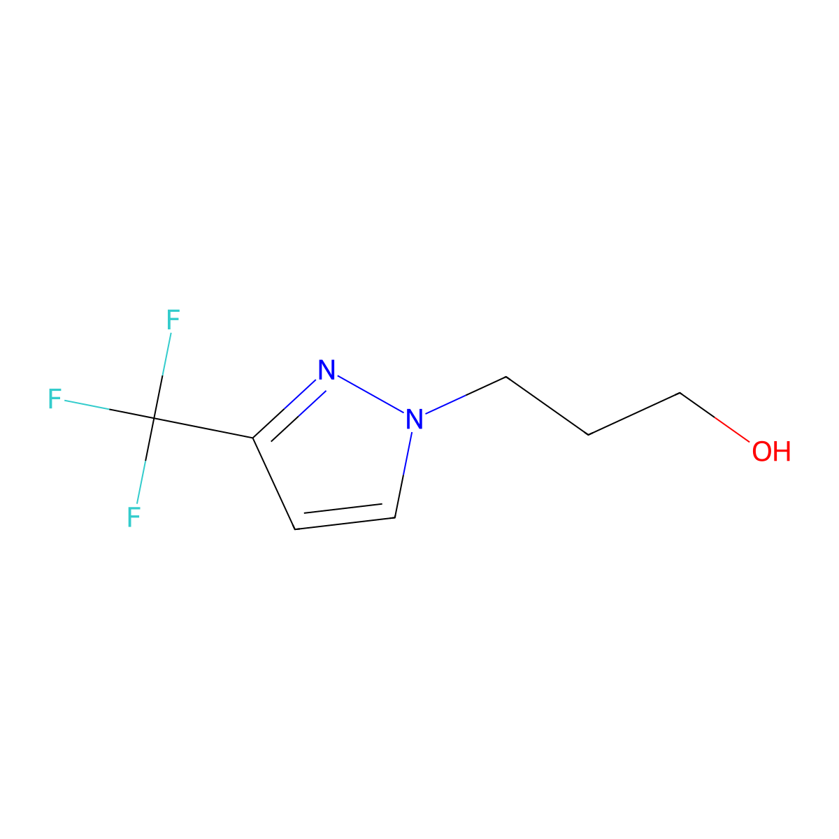 3-[3-(Trifluoromethyl)-1H-pyrazol-1-YL]propan-1-OL molecular structure, CAS 1006469-21-1