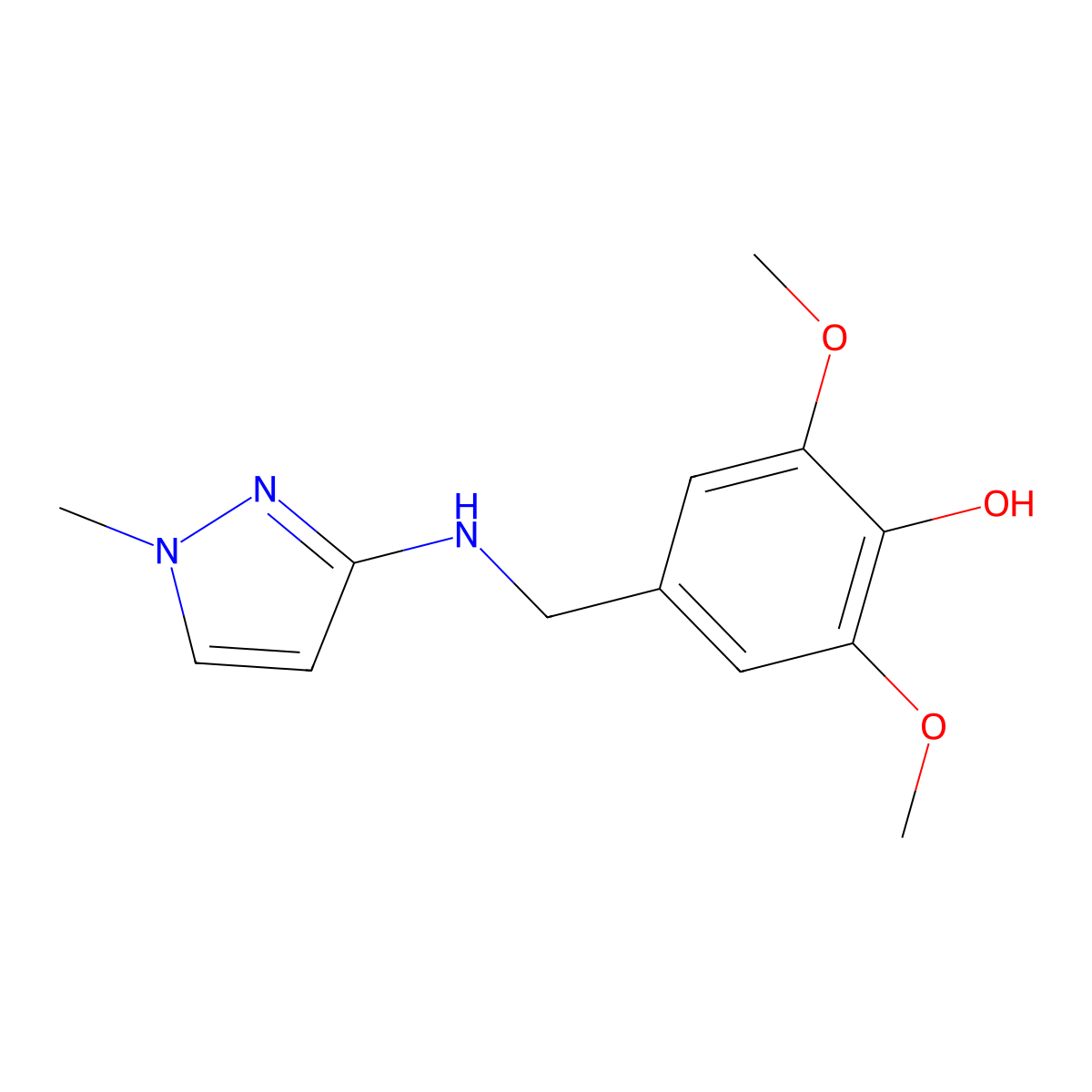 2,6-Dimethoxy-4-[[(1-methyl-1H-pyrazol-3-yl)amino]methyl]phenol molecular structure, CAS 1006469-42-6