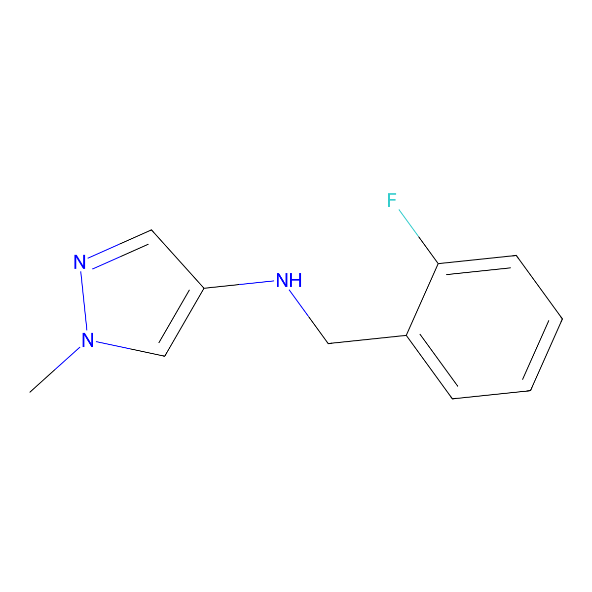 N-[(2-Fluorophenyl)methyl]-1-methyl-1H-pyrazol-4-amine molecular structure, CAS 1006469-53-9