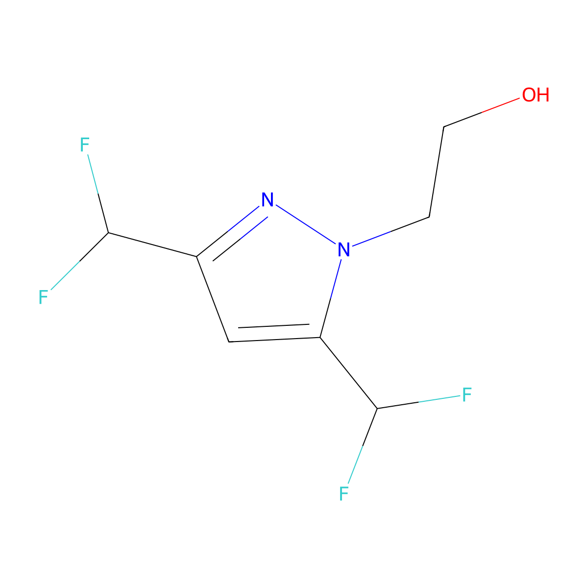 2-[3,5-Bis(difluoromethyl)-1H-pyrazol-1-YL]ethanol molecular structure, CAS 1006469-58-4