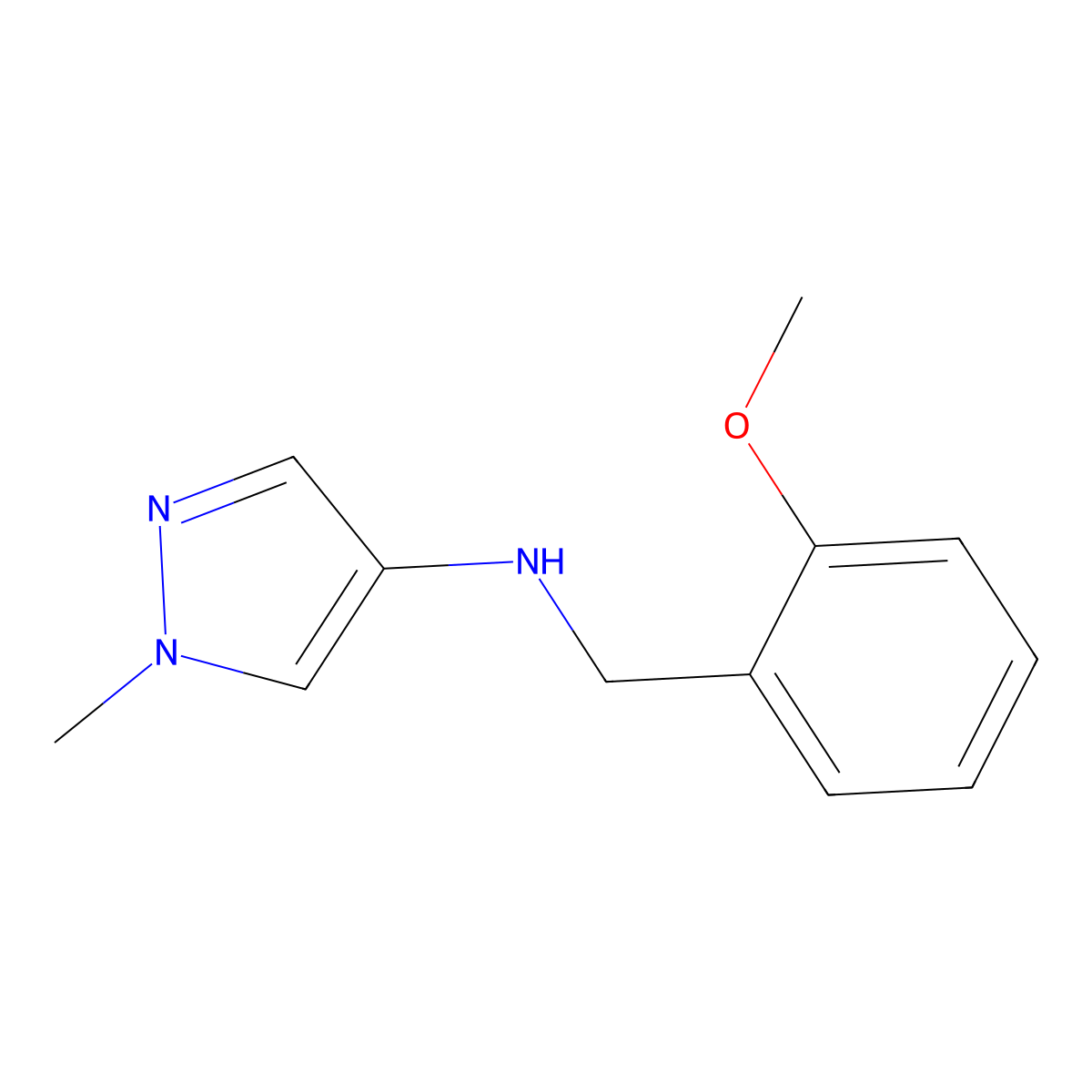 N-[(2-Methoxyphenyl)methyl]-1-methyl-1H-pyrazol-4-amine molecular structure, CAS 1006469-59-5