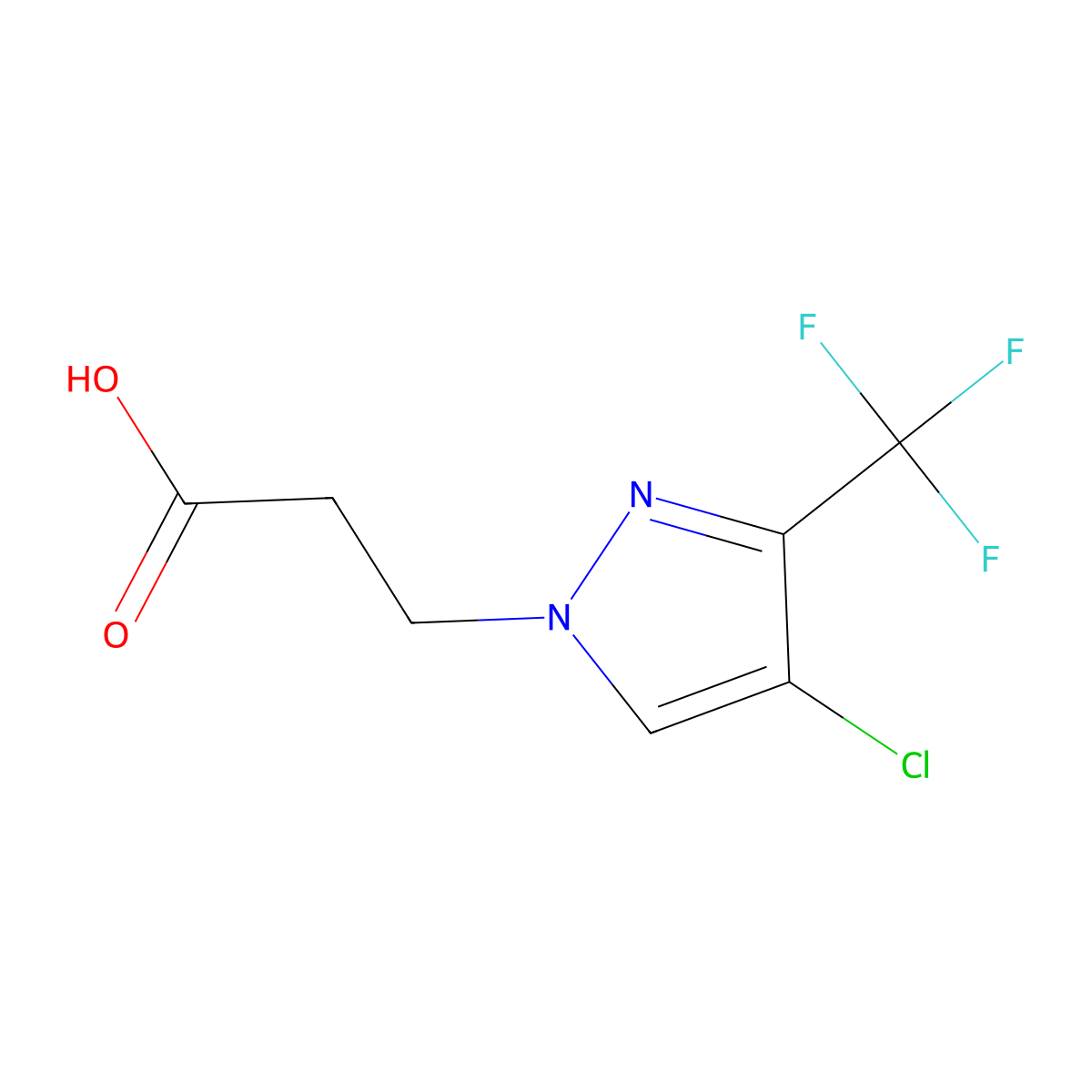 3-[4-chloro-3-(trifluoromethyl)-1H-pyrazol-1-yl]propanoic acid molecular structure, CAS 1006470-23-0