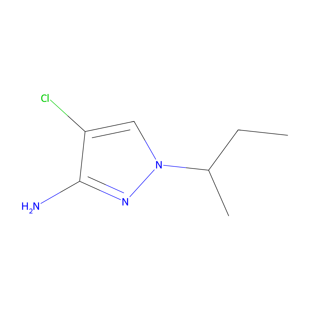 1-(Butan-2-YL)-4-chloro-1H-pyrazol-3-amine molecular structure, CAS 1006470-47-8
