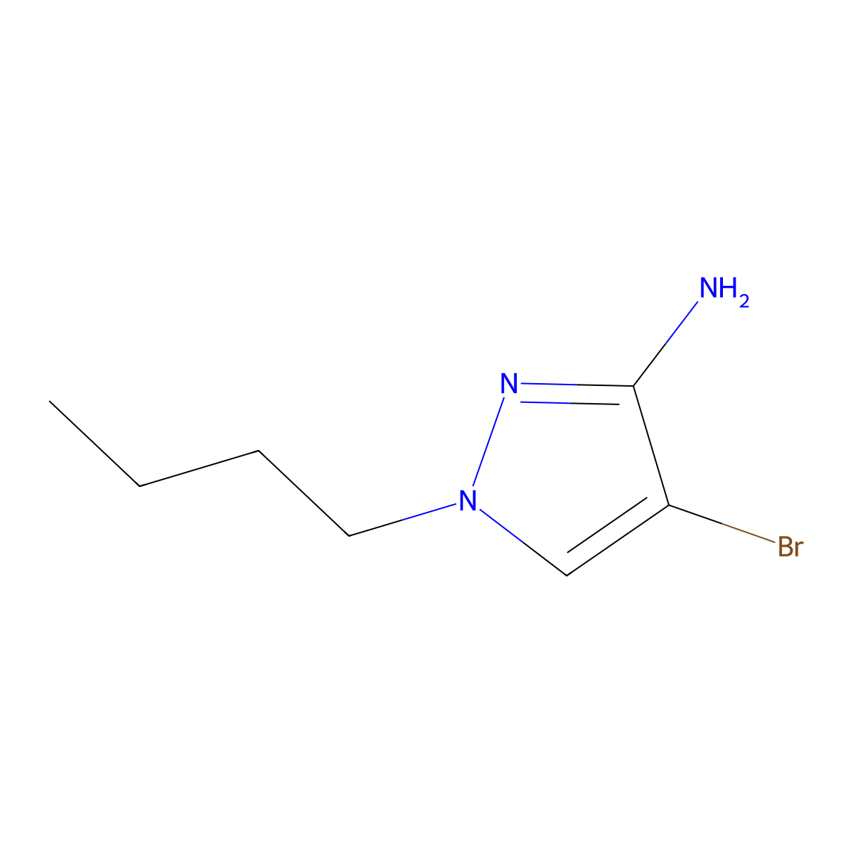 4-Bromo-1-butyl-1H-pyrazol-3-amine molecular structure, CAS 1006470-51-4