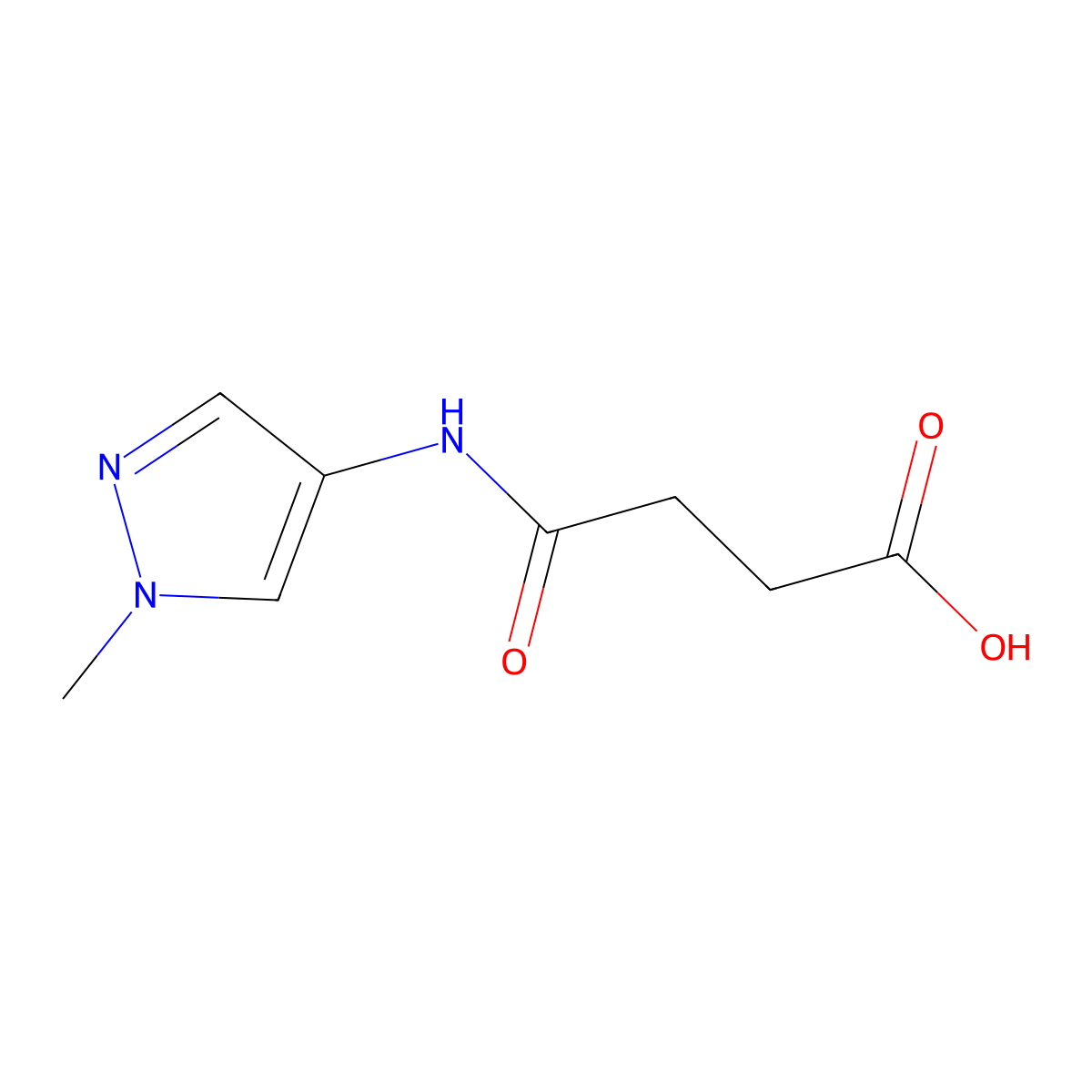 4-[(1-methyl-1H-pyrazol-4-yl)amino]-4-oxobutanoic acid molecular structure, CAS 1006470-52-5