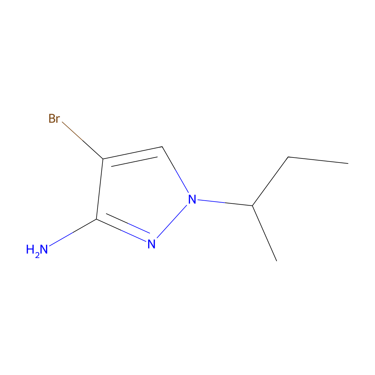 4-Bromo-1-sec-butyl-1H-pyrazol-3-amine molecular structure, CAS 1006470-53-6