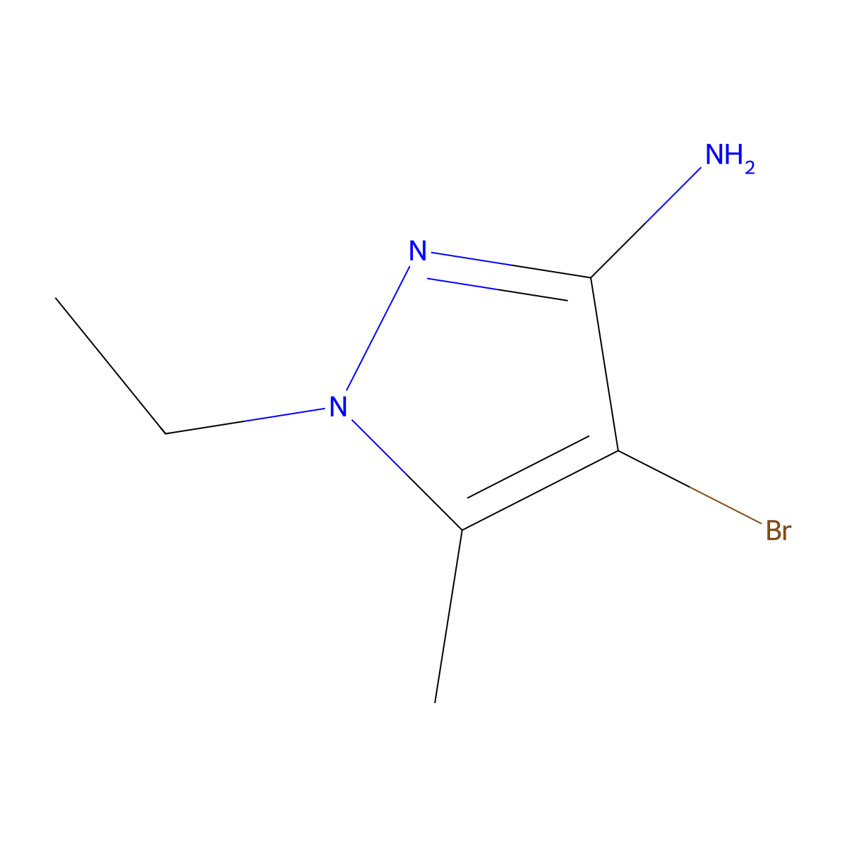 4-Bromo-1-ethyl-5-methyl-1H-pyrazol-3-amine molecular structure, CAS 1006470-69-4