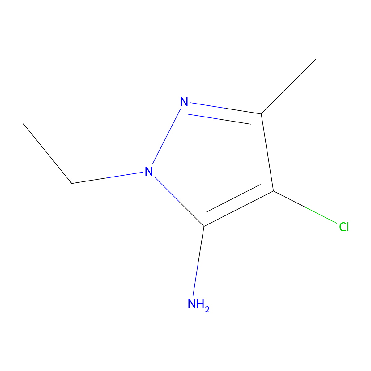 4-Chloro-1-ethyl-3-methyl-1H-pyrazol-5-amine molecular structure, CAS 1006470-77-4