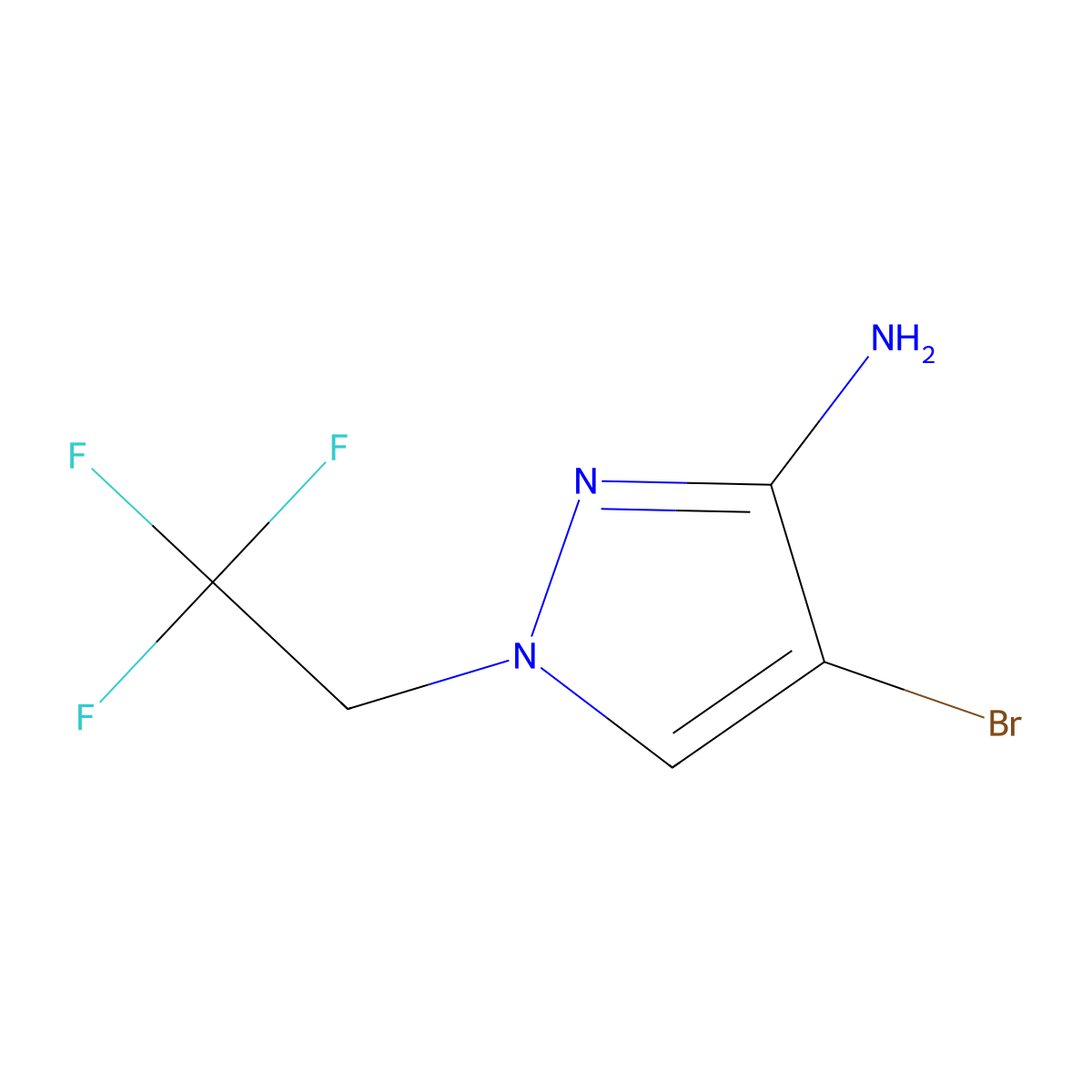 4-bromo-1-(2,2,2-trifluoroethyl)-1H-pyrazol-3-amine molecular structure, CAS 1006471-06-2