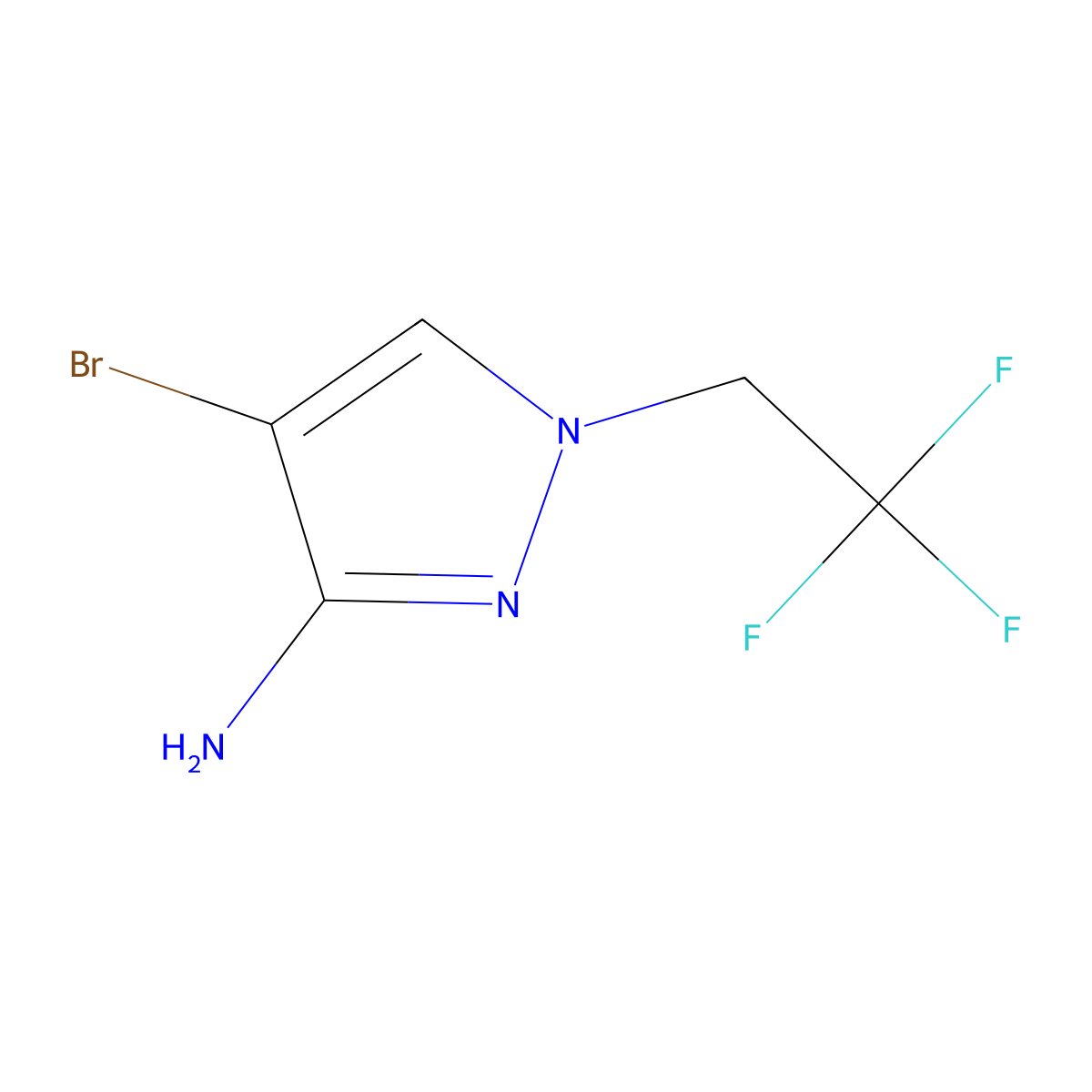 4-bromo-1-(2,2,2-trifluoroethyl)-1H-pyrazol-3-amine molecular structure, CAS 1006471-06-2
