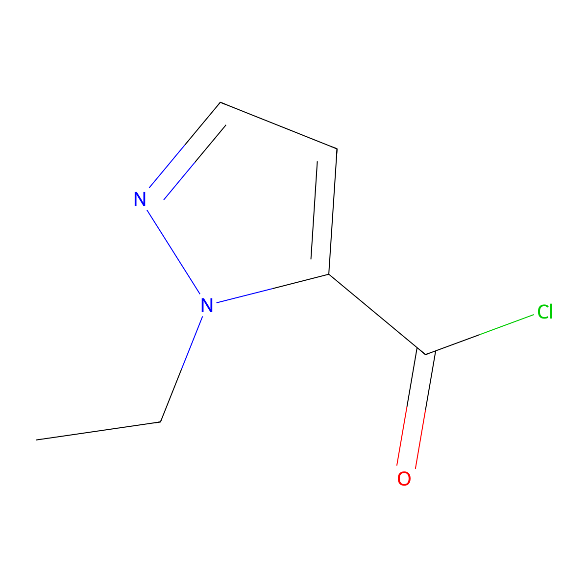 1-ethyl-1H-pyrazole-5-carbonyl chloride molecular structure, CAS 1006471-20-0