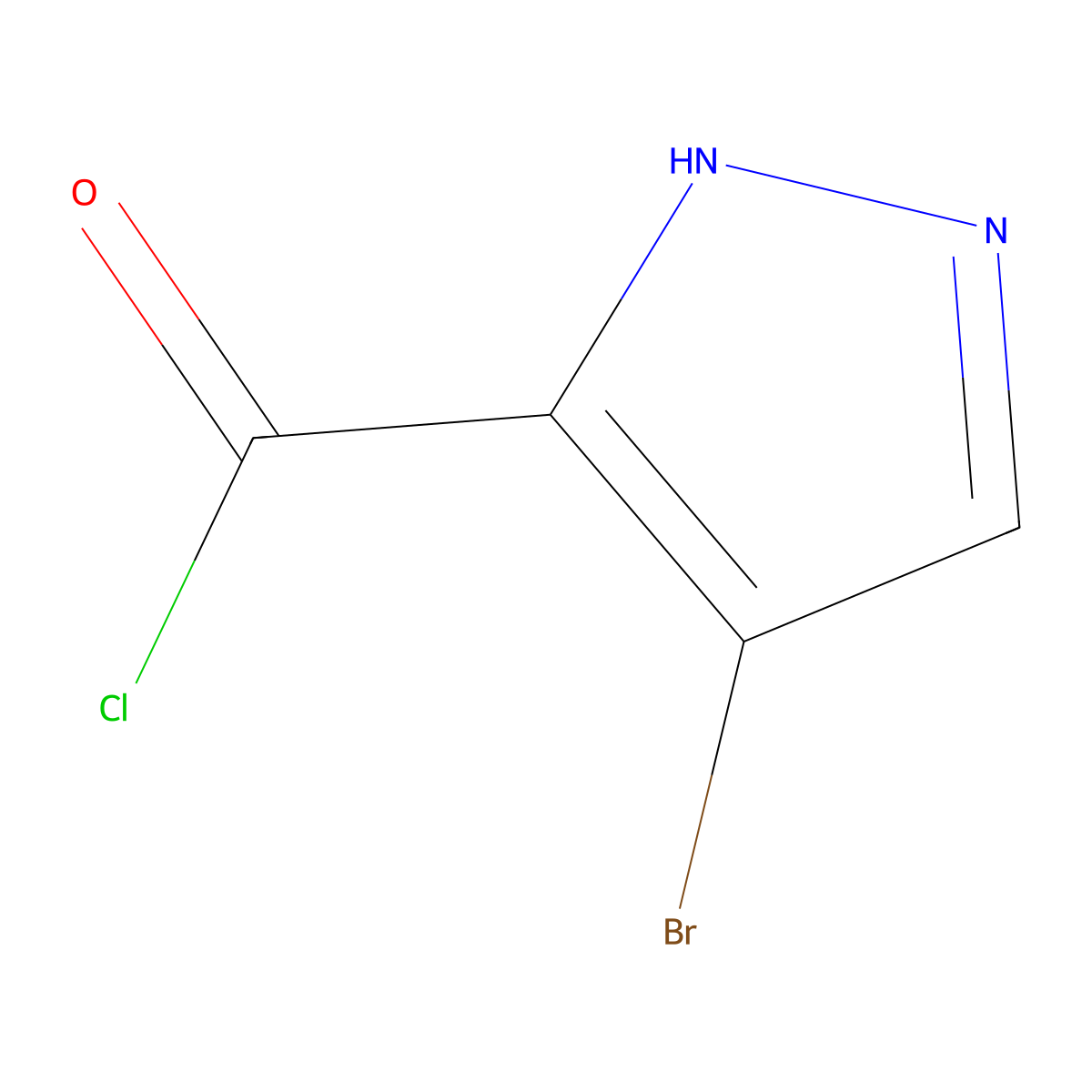 4-bromo-1H-pyrazole-3-carbonyl chloride molecular structure, CAS 1006471-28-8