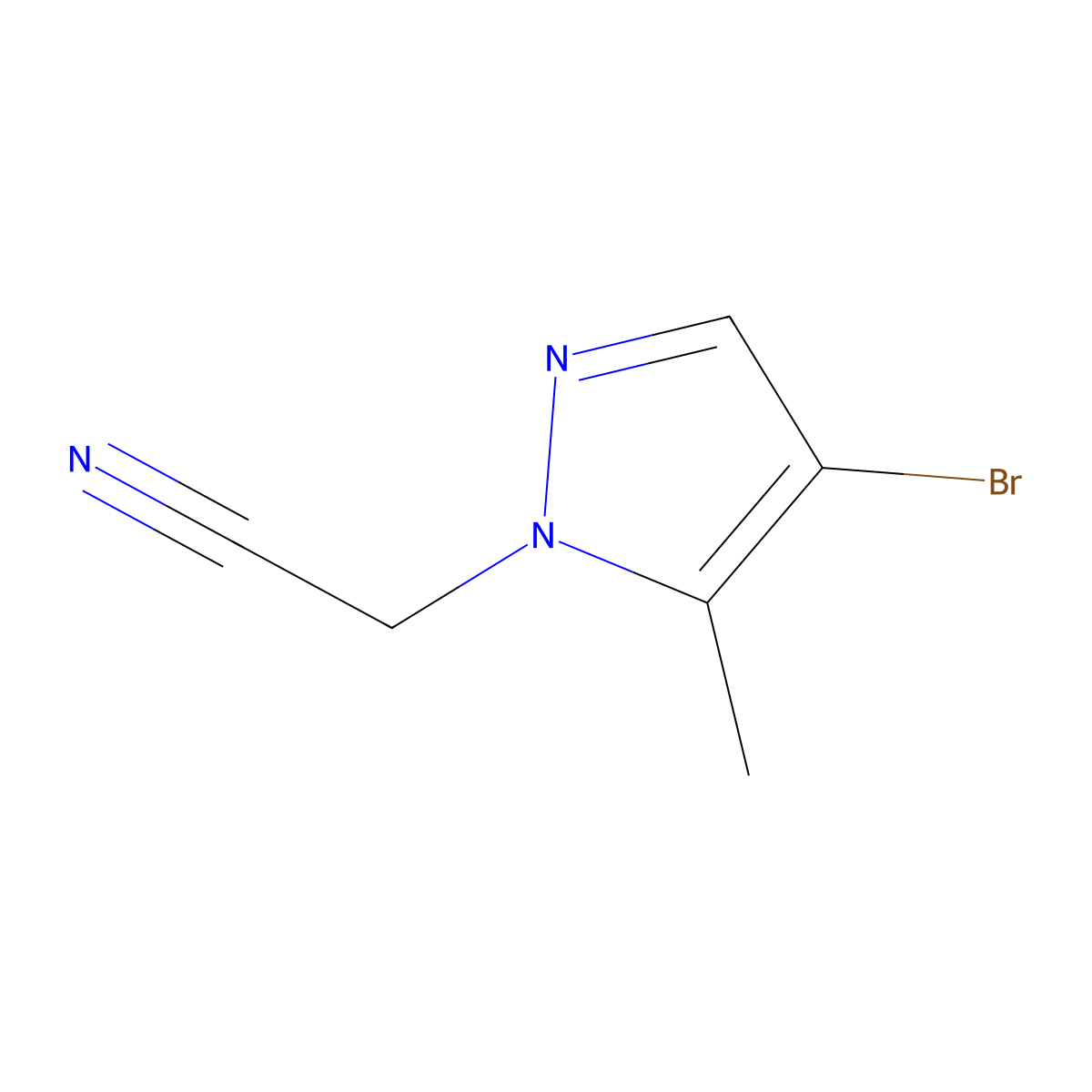 2-(4-Bromo-5-methyl-1H-pyrazol-1-yl)acetonitrile molecular structure, CAS 1006471-37-9
