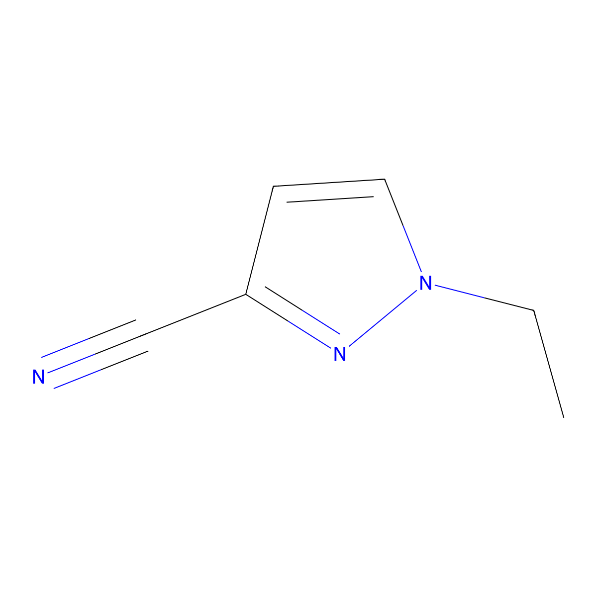 1-Ethyl-1H-pyrazole-3-carbonitrile molecular structure, CAS 1006471-40-4