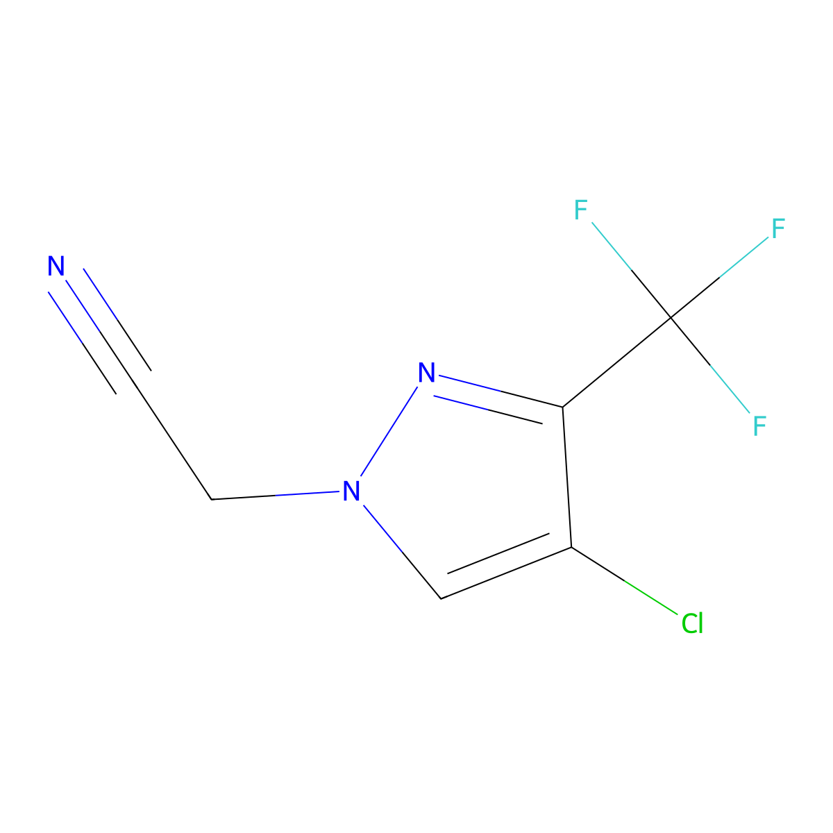 [4-chloro-3-(trifluoromethyl)-1H-pyrazol-1-yl]acetonitrile molecular structure, CAS 1006471-49-3