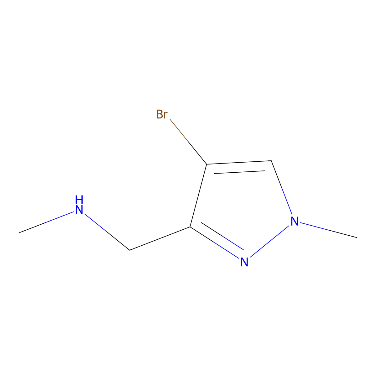 N-[(4-Bromo-1-methyl-1H-pyrazol-3-YL)methyl]-N-methylamine molecular structure, CAS 1006471-52-8