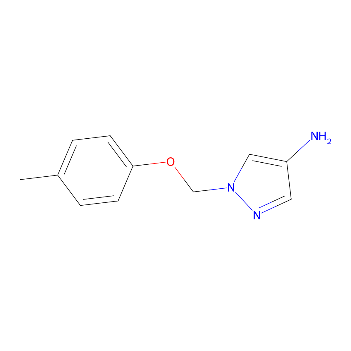 1-[(4-methylphenoxy)methyl]-1H-pyrazol-4-amine molecular structure, CAS 1006472-16-7