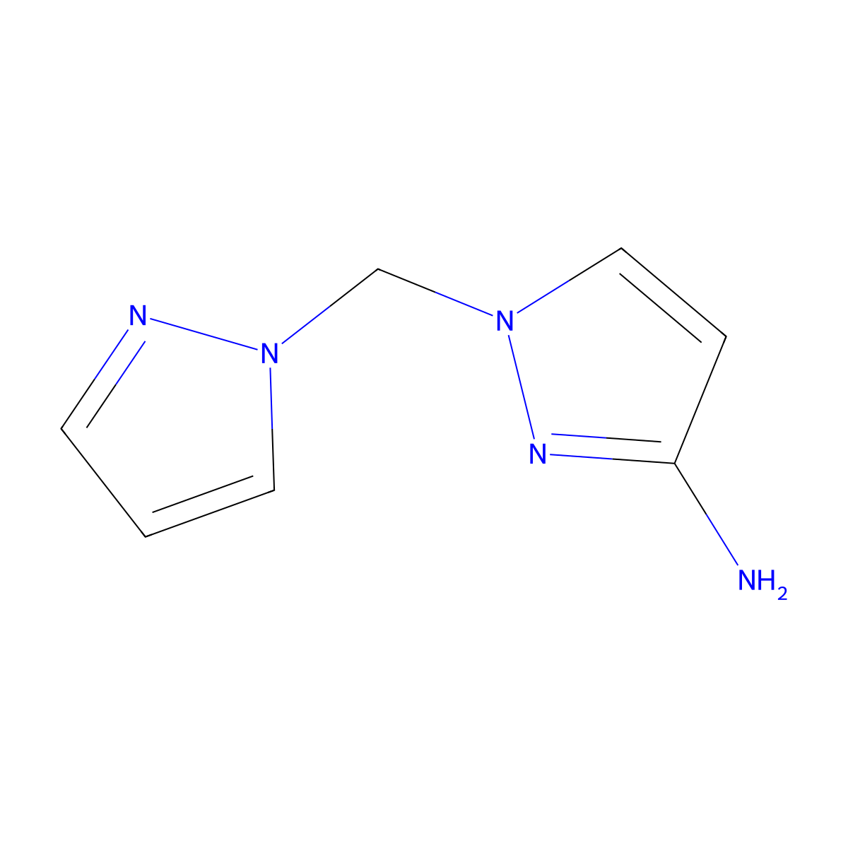 1-(1H-Pyrazol-1-ylmethyl)-1H-pyrazol-3-amine molecular structure, CAS 1006472-78-1