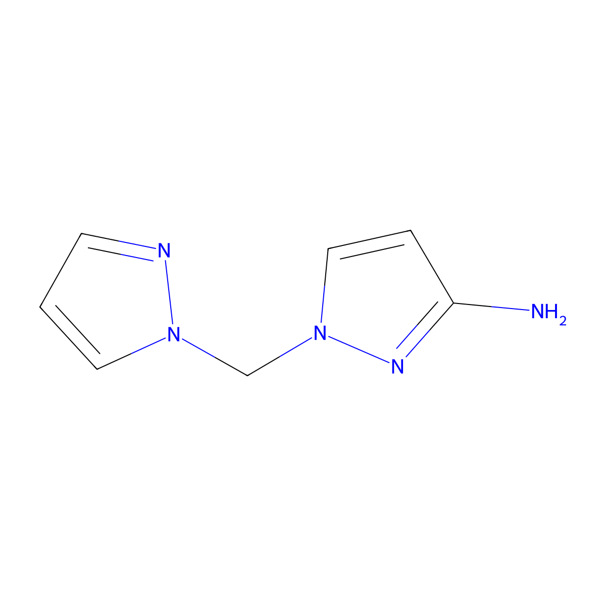 1-(1H-Pyrazol-1-ylmethyl)-1H-pyrazol-3-amine molecular structure, CAS 1006472-78-1