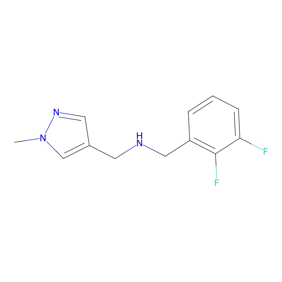 N-(2,3-Difluorobenzyl)-1-(1-methyl-1H-pyrazol-4-yl)methanamine molecular structure, CAS 1006472-90-7