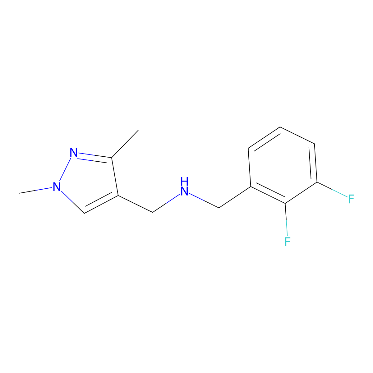 N-(2,3-Difluorobenzyl)-1-(1,3-dimethyl-1H-pyrazol-4-yl)methanamine molecular structure, CAS 1006473-17-1