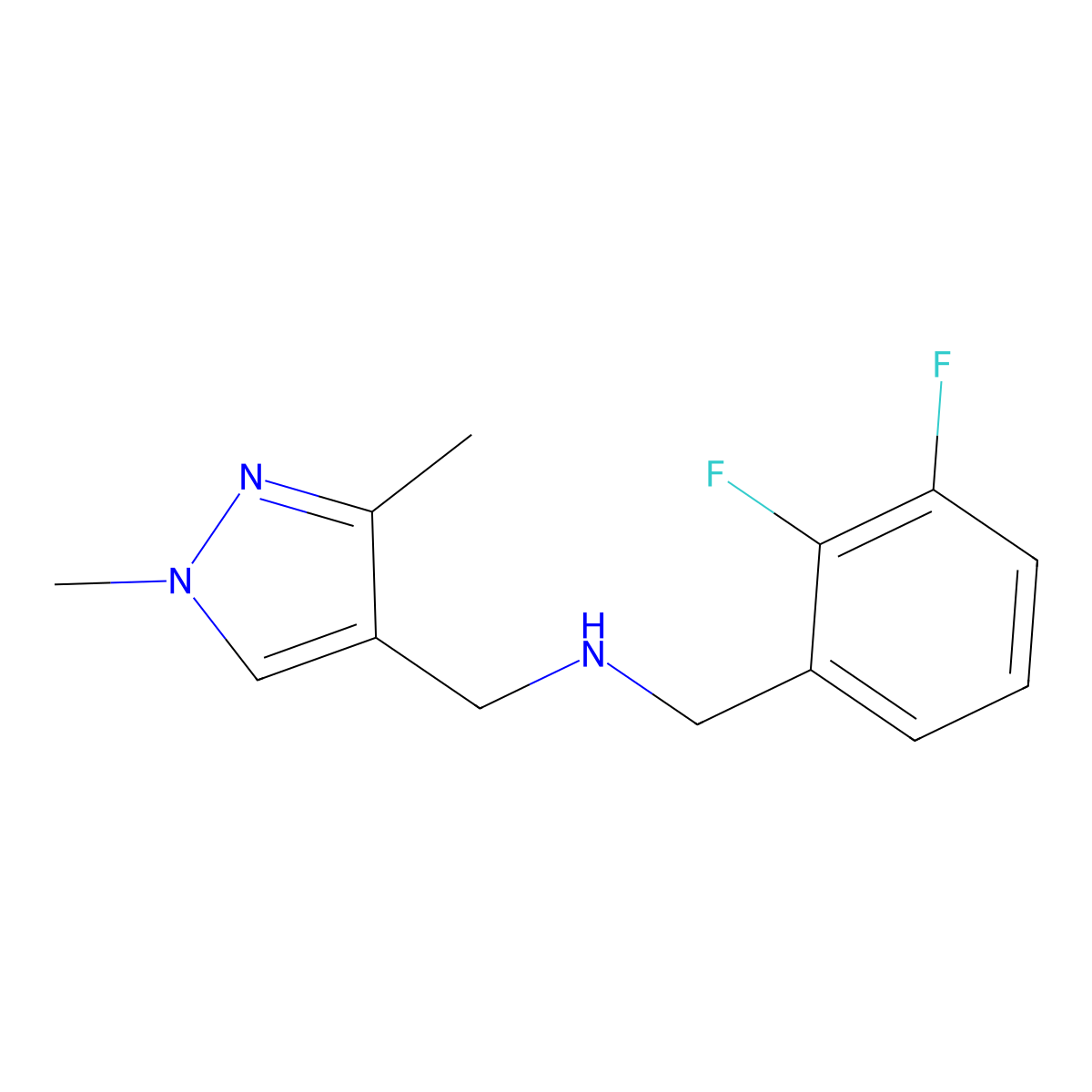 N-(2,3-Difluorobenzyl)-1-(1,3-dimethyl-1H-pyrazol-4-yl)methanamine molecular structure, CAS 1006473-17-1