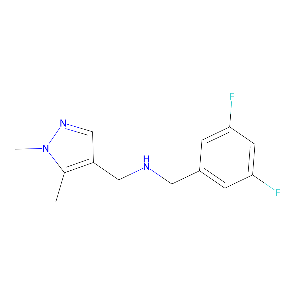 N-(3,5-Difluorobenzyl)-1-(1,5-dimethyl-1H-pyrazol-4-yl)methanamine molecular structure, CAS 1006473-57-9