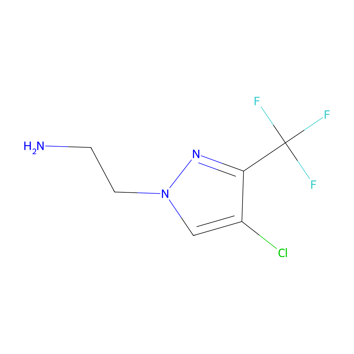 2-[4-chloro-3-(trifluoromethyl)-1H-pyrazol-1-yl]ethanamine molecular structure, CAS 1006473-61-5