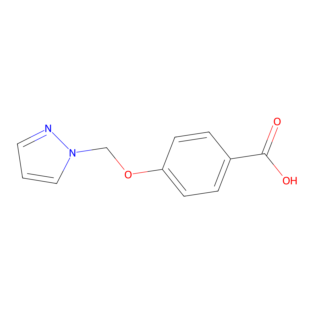 4-(1H-pyrazol-1-ylmethoxy)benzoic acid molecular structure, CAS 1006473-73-9