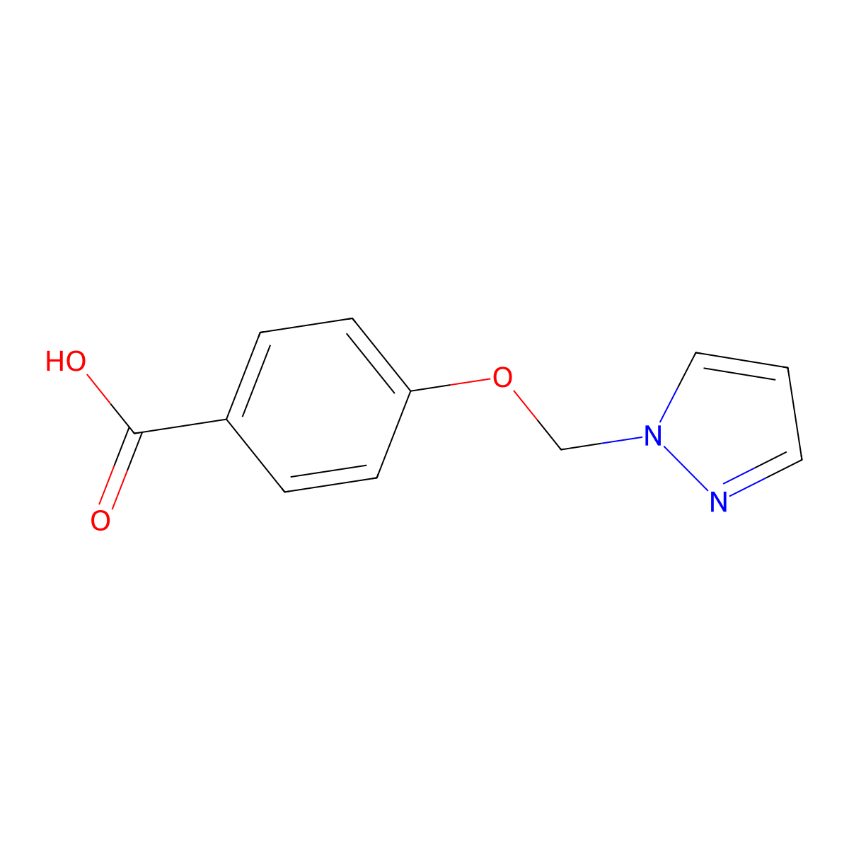 4-(1H-pyrazol-1-ylmethoxy)benzoic acid molecular structure, CAS 1006473-73-9