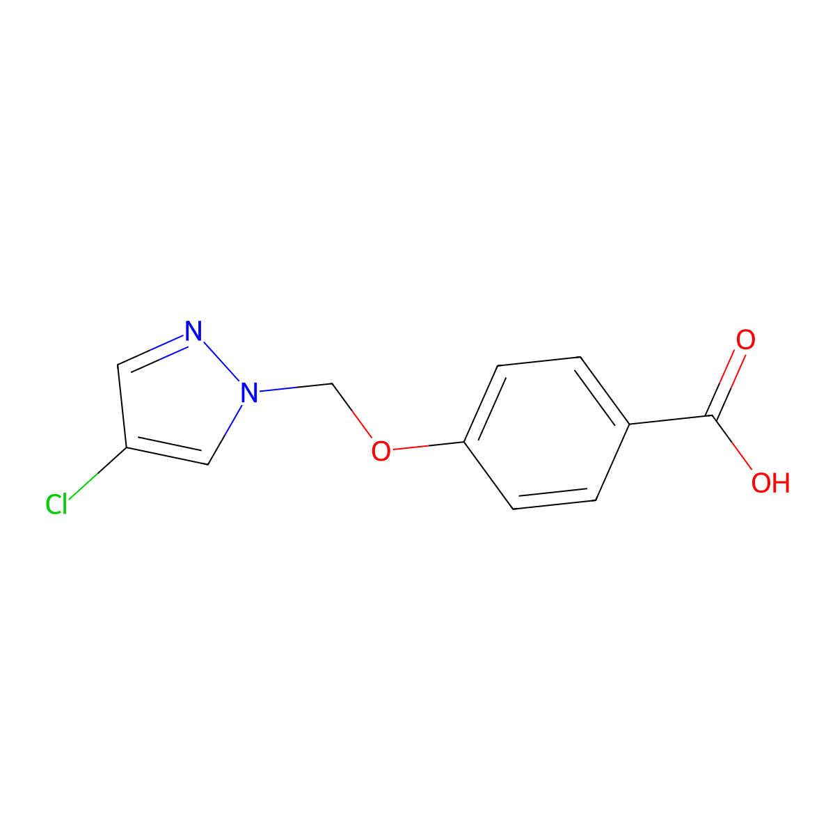4-[(4-chloro-1H-pyrazol-1-yl)methoxy]benzoic acid molecular structure, CAS 1006474-24-3
