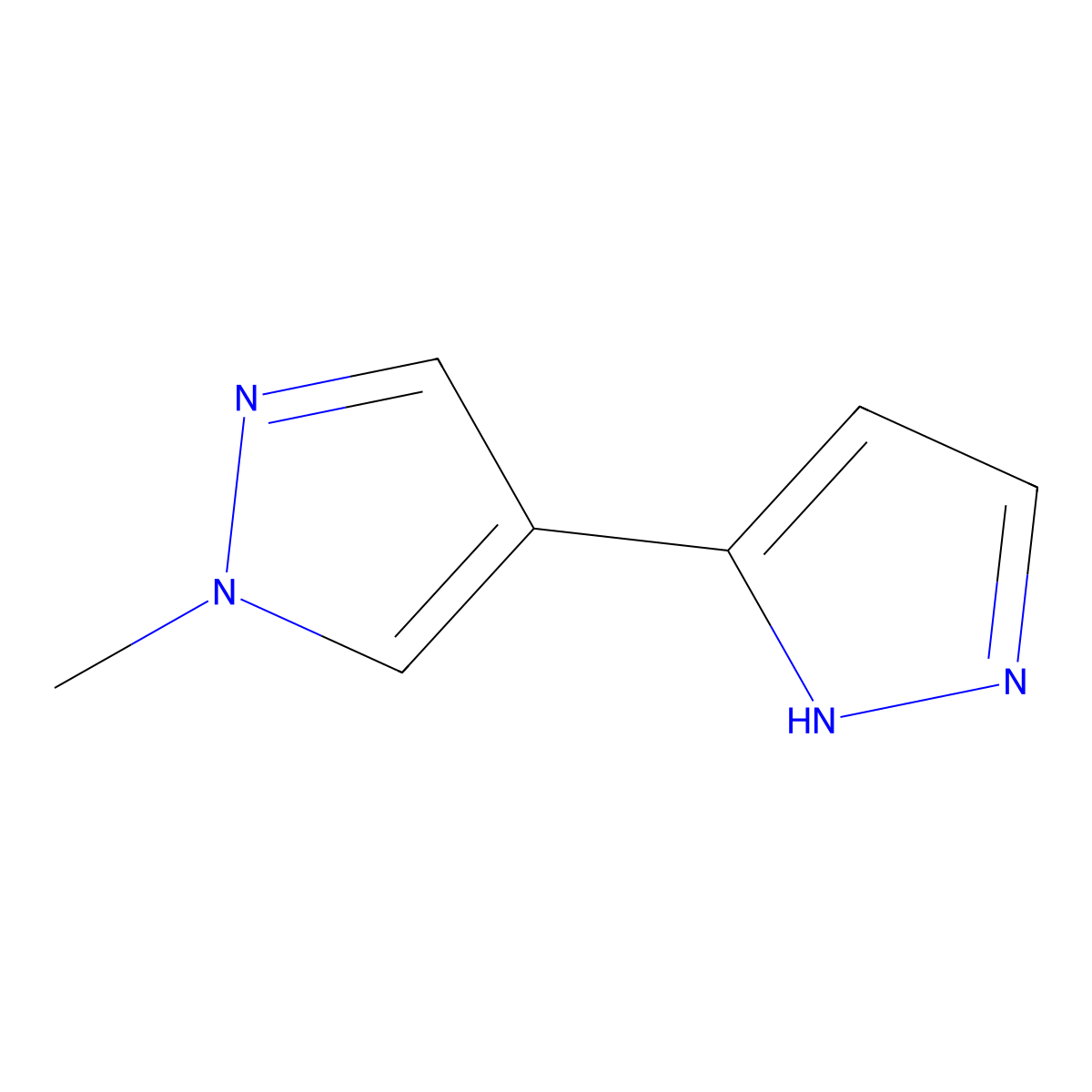 1'-methyl-1H,1'H-3,4'-bipyrazole molecular structure, CAS 1006476-02-3
