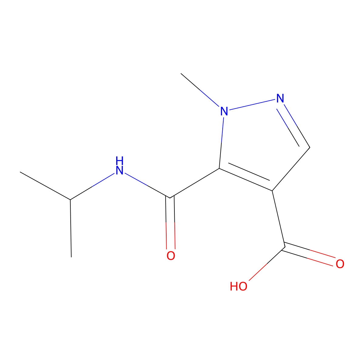 5-[(Isopropylamino)carbonyl]-1-methyl-1H-pyrazole-4-carboxylic acid molecular structure, CAS 1006476-15-8