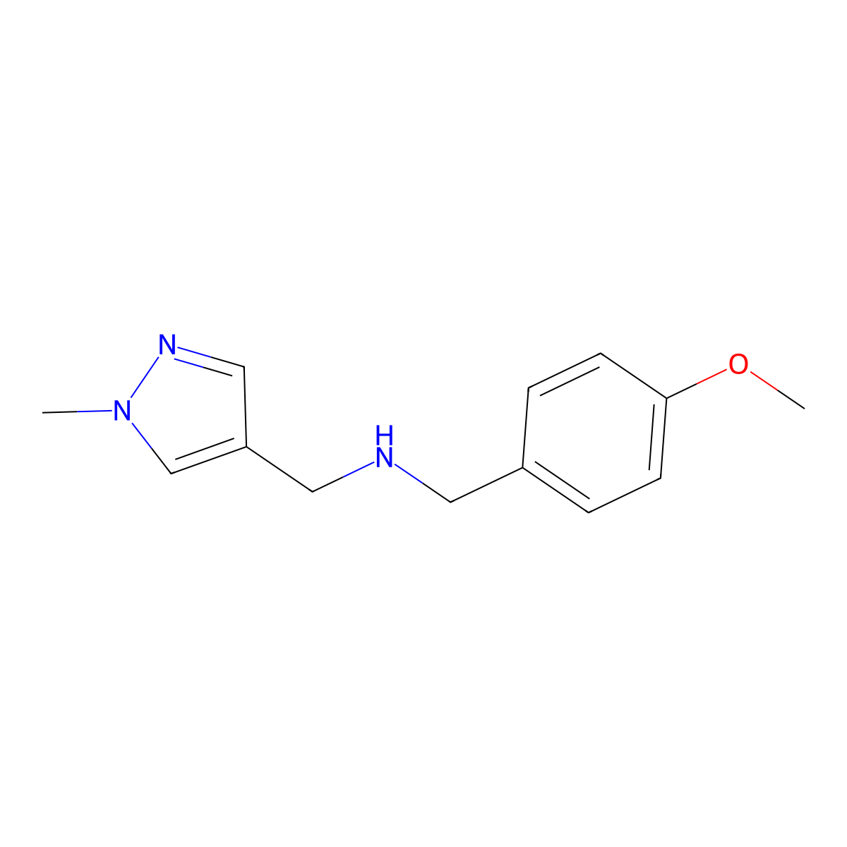 N-(4-Methoxybenzyl)-1-(1-methyl-1H-pyrazol-4-yl)methanamine molecular structure, CAS 1006476-23-8