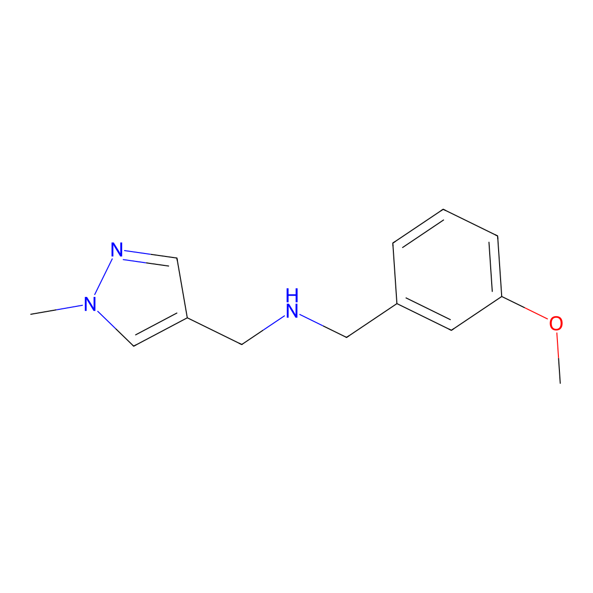 N-(3-Methoxybenzyl)-1-(1-methyl-1H-pyrazol-4-yl)methanamine molecular structure, CAS 1006476-27-2