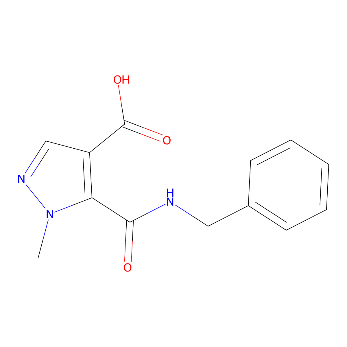 5-[(Benzylamino)carbonyl]-1-methyl-1H-pyrazole-4-carboxylic acid molecular structure, CAS 1006476-59-0