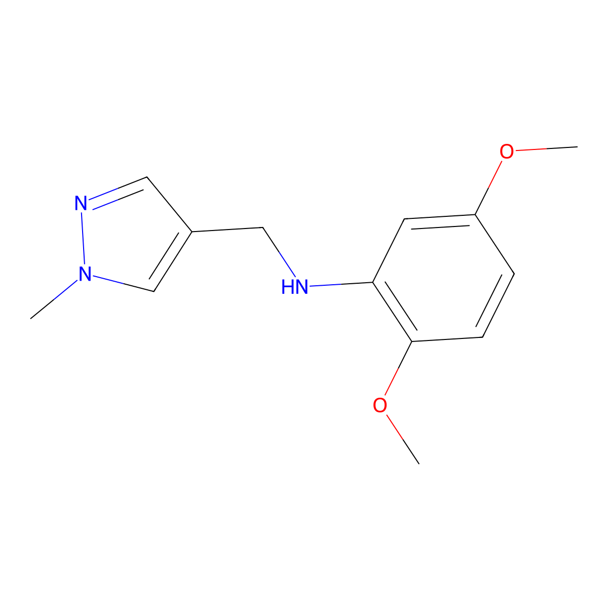 N-(2,5-Dimethoxyphenyl)-1-methyl-1H-pyrazole-4-methanamine molecular structure, CAS 1006477-70-8