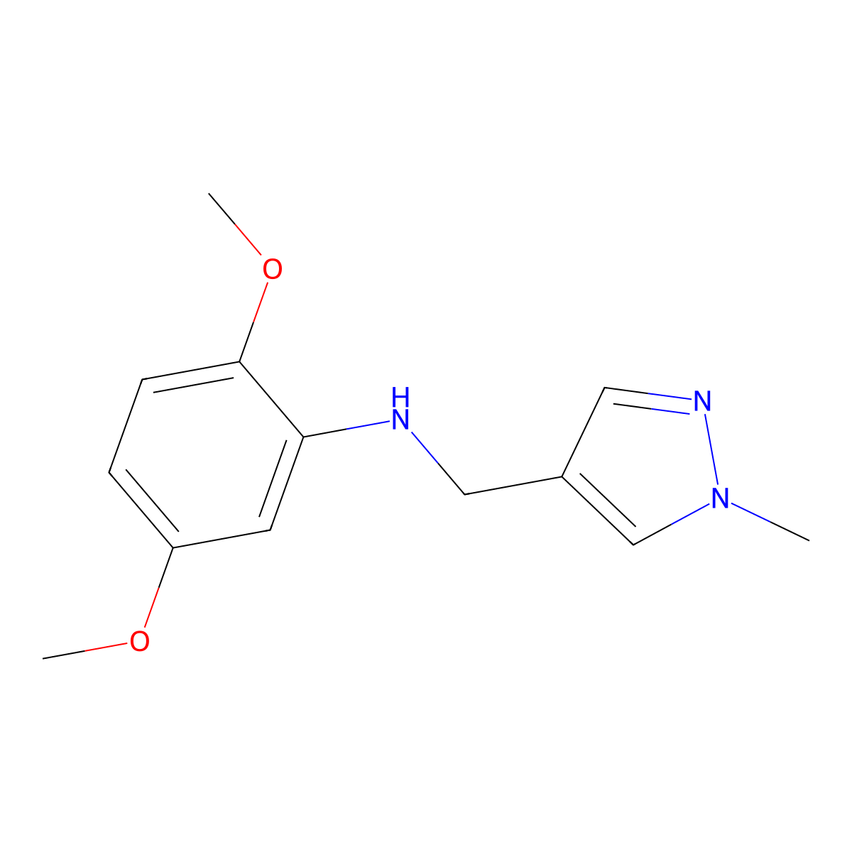 N-(2,5-Dimethoxyphenyl)-1-methyl-1H-pyrazole-4-methanamine molecular structure, CAS 1006477-70-8