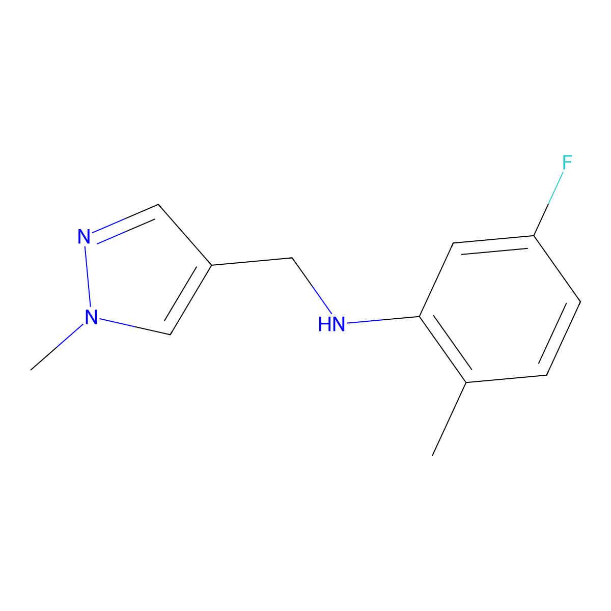 N-(5-Fluoro-2-methylphenyl)-1-methyl-1H-pyrazole-4-methanamine molecular structure, CAS 1006478-08-5
