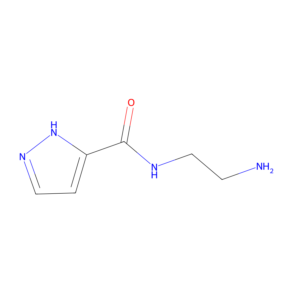 N-(2-Aminoethyl)-1H-pyrazole-3-carboxamide molecular structure, CAS 1006479-30-6