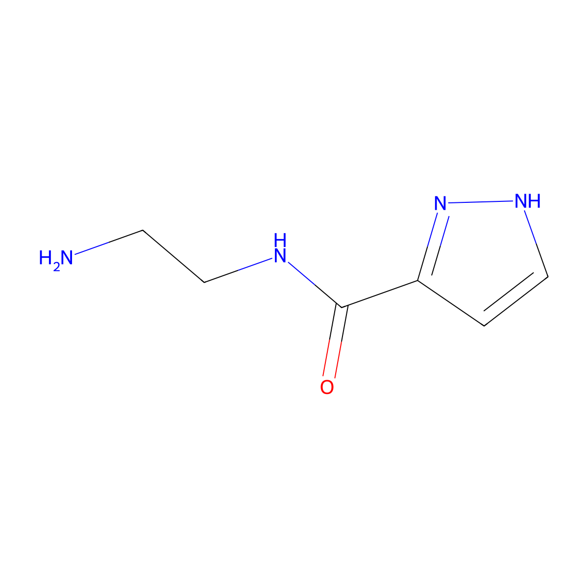 N-(2-Aminoethyl)-1H-pyrazole-3-carboxamide molecular structure, CAS 1006479-30-6