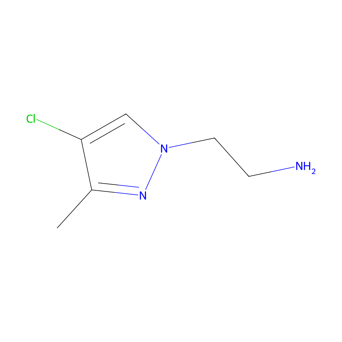 2-(4-chloro-3-methyl-1H-pyrazol-1-yl)ethanamine molecular structure, CAS 1006479-38-4