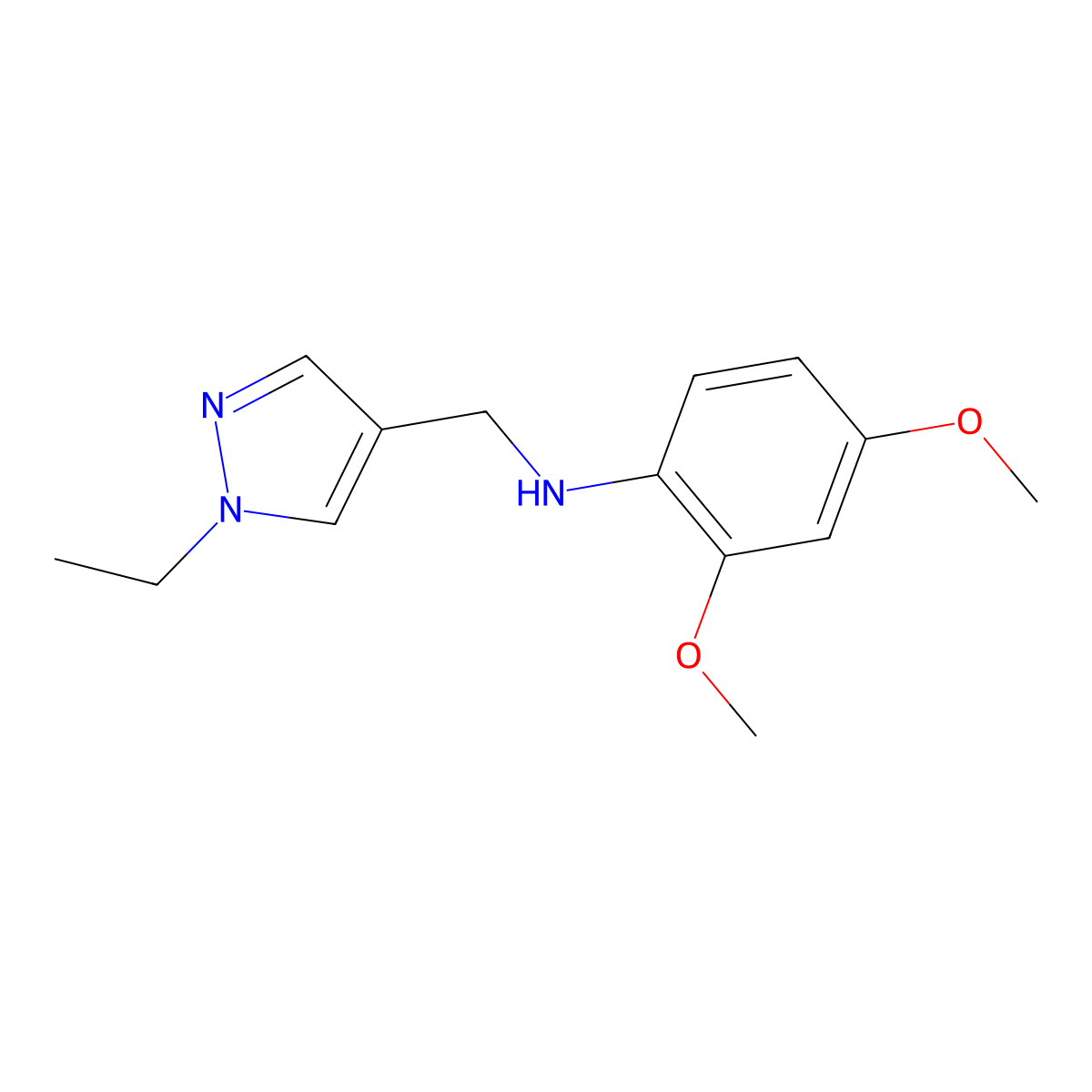 N-[(1-Ethyl-1H-pyrazol-4-YL)methyl]-2,4-dimethoxyaniline molecular structure, CAS 1006479-51-1